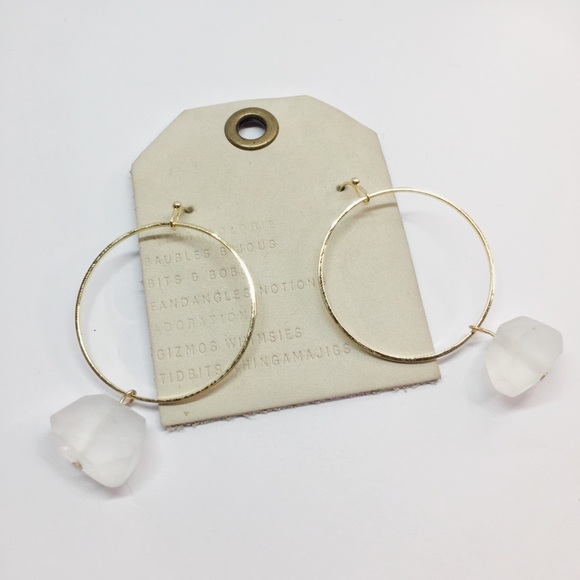 NWT Anthropologie gold hoop earrings - Picture 2 of 5